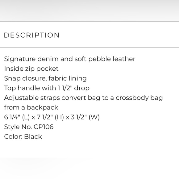 Coach Backpack NWOT Signature Black Denim Convertible Backpack red trim $398 - Picture 7 of 9